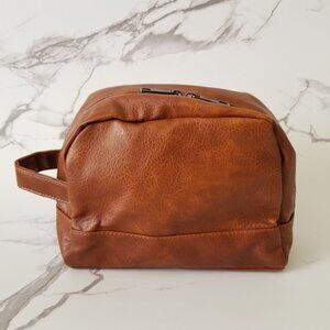 NEW! Brown Faux Leather Multi-Purpose Pouch for Travel/Accessories/Cosmetics